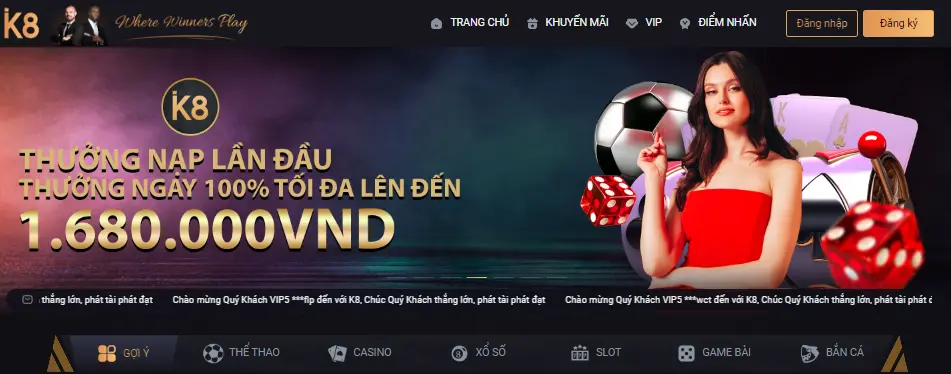 K8VN nhà cái cá cược uy tín hàng đầu Việt Nam
